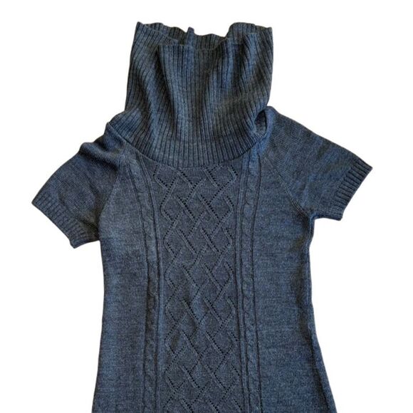 Tricot Joli Women's Grey Knit Turtleneck Sweater Tunic Mini Dress Size Small - Picture 4 of 5